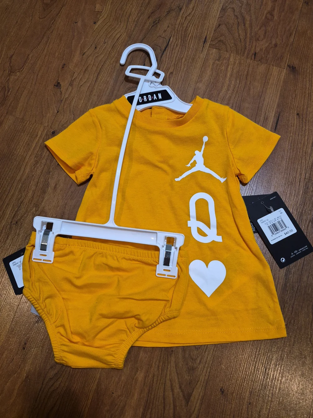 Jordan Orange Baby Dress & Diaper Cover Set
